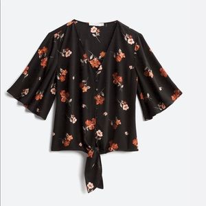 Lush Krisantha Tie Front Blouse